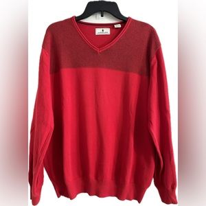 EUC Southern Pines V-neck sweater with contrasting collar/neck on front, cotton